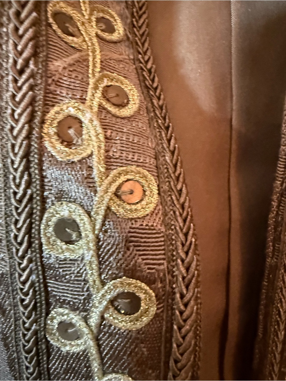 Coldwater Creek Bronze Embroidered Mandarin-Style Jacket - Picture 7 of 8